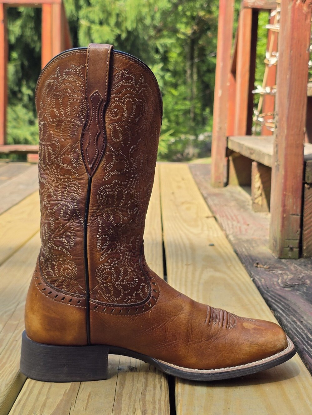 Ariat Womens Round Up Remuda Performance Western Boots, Brown, Square Toe, Sz 7B - Picture 5 of 11